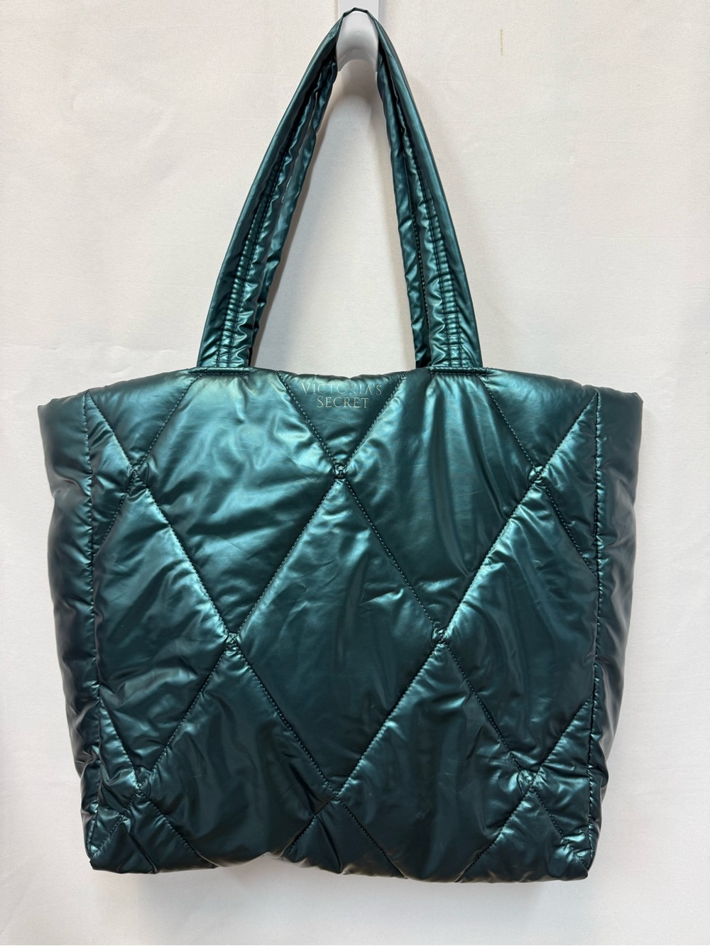 Victoria's Secret Teal Quilted Tote Bag